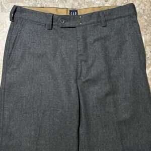 Vintage Gap Wool Pants Mens 36x30 Grey Military Cuffed Baggy Y2K